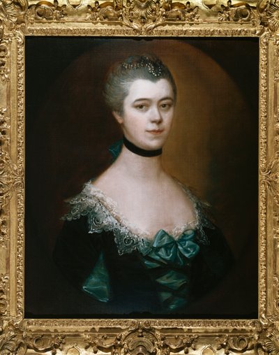 Portræt af grevinden af Sussex, brystlængde, i en blå kjole med sorte sider af Thomas Gainsborough