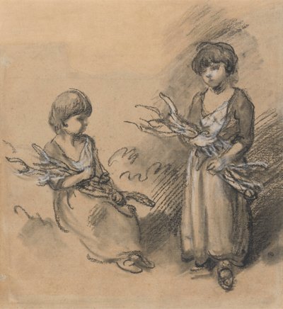 Undersøgelser af piger, der bærer fagots af Thomas Gainsborough