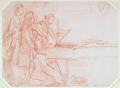 Study for a Group Portrait of a Musical Party, ca. 1770 (rødt kridt på papir) af Thomas Gainsborough