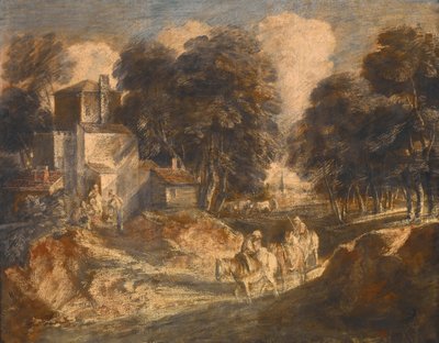 Waldlandschaft mit berittenen Bauern af Thomas Gainsborough