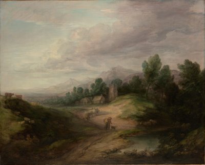 Skovklædt højland Landskab af Thomas Gainsborough