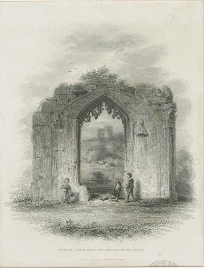 Dudley Castle - The Keep: gravering (vignetter) og [? 1800-tallet] (tryk) af Thomas Garner