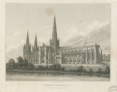 Lichfield Cathedral - South East View: gravering, nd [c 1833] (print) af Thomas George Lomax