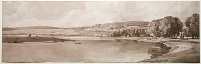 Et udvalg af tyve af de mest maleriske udsigter i Paris: Udsigt over Belle Vue & Pont de Sêve, 1802 af Thomas Girtin