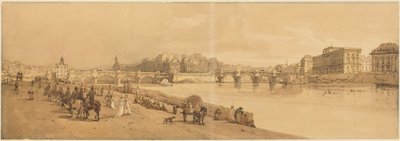 Udsigt over Pont Neuf, mønten osv.: plade 8 af Thomas Girtin