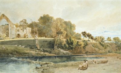 Bolton Abbey, Yorkshire af Thomas Girtin
