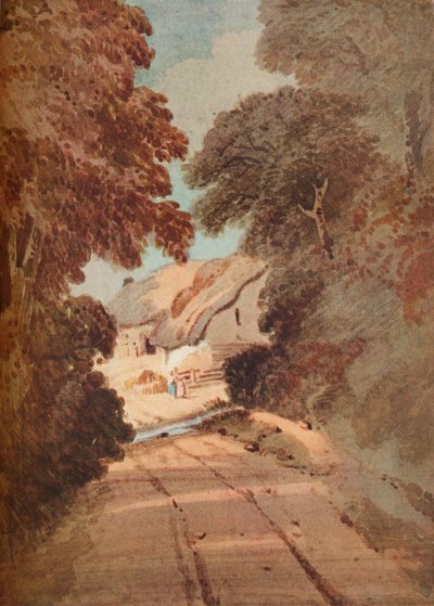 Bane og hytter, c1800 af Thomas Girtin