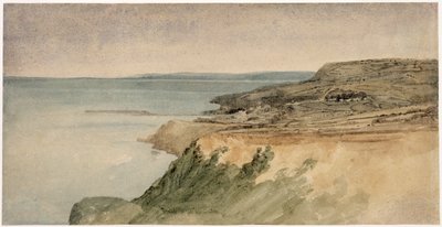 Lyme Regis, Dorset, ca. 1797 (wc over blyant på tekstureret papir) af Thomas Girtin