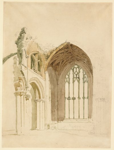 Melrose Abbey: Det østre vindue af Thomas Girtin