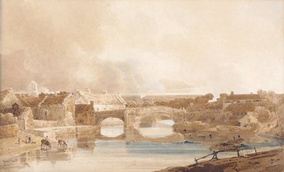 Morpeth Bridge, Northumberland, ca. 1801 (blyant  akvarel på papir) af Thomas Girtin