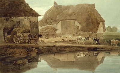 Phineas Borrets gård nær Saffron Walden af Thomas Girtin