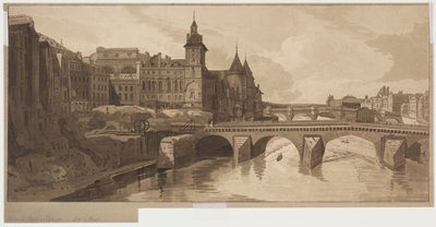 Udvalg af tyve af de mest maleriske udsigter i Paris: Udsigt over Pont au Change af Thomas Girtin