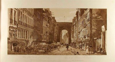 Udsigt til Porte Saint-Denis set fra forstæderne af Thomas Girtin