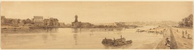 Udsigt over landsbyen Chaillot fra Pont de la Concorde: plansche 17 af Thomas Girtin