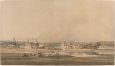 Landsby langs en flodmunding i Devon af Thomas Girtin