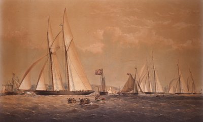 Cambria-vindende Anglo American Yacht Race, 1868 af Thomas Goldsworth Dutton