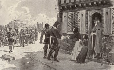 Sir Richard Fanshawe som fange ved Charing Cross (litografi) af Thomas Hamilton Crawford