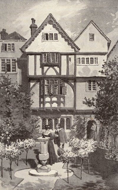 Det grå hus (litografi) af Thomas Hamilton Crawford