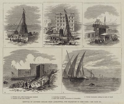 Fjernelse af en anden obelisk fra Alexandria, for transport til New York af Thomas Harrington Wilson