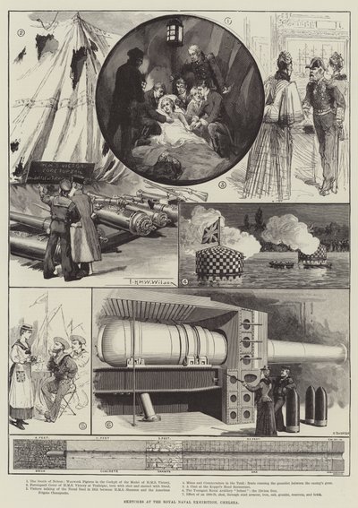 Skitser på Royal Naval Exhibition, Chelsea af Thomas Harrington Wilson