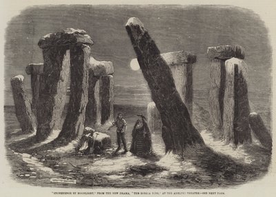 Stonehenge by Moonlight, fra The New Drama, The Borgia Ring, på Adelphi Theatre af Thomas Harrington Wilson