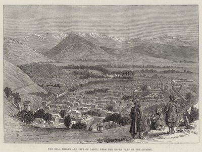 Bala Hissar og byen Cabul, fra den øvre del af citadellet af Thomas Harrington Wilson
