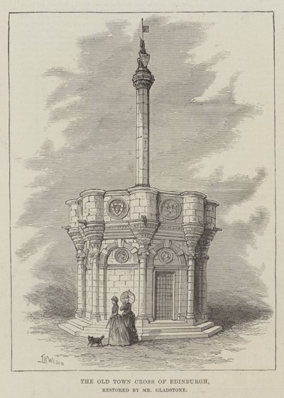 The Old Town Cross of Edinburgh, restaureret af Mr Gladstone af Thomas Harrington Wilson
