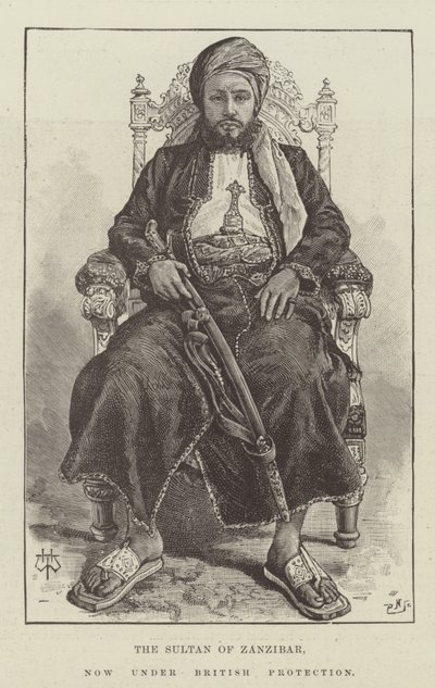 Sultanen af Zanzibar, nu under britisk beskyttelse af Thomas Harrington Wilson