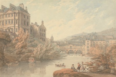 Udsigt over Bath fra Spring Gardens af Thomas Hearne