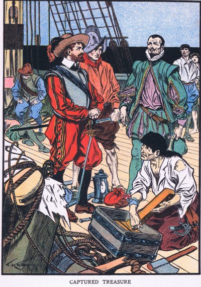 Fanget skat (farvelitografi) af Thomas Heath Robinson