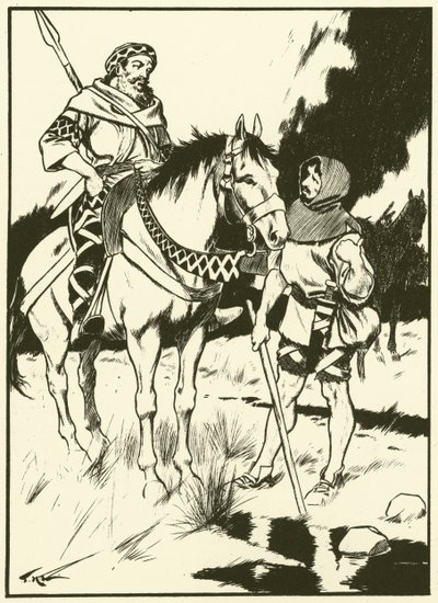 Karl den Store og kulbrænderen (kobberstik) af Thomas Heath Robinson