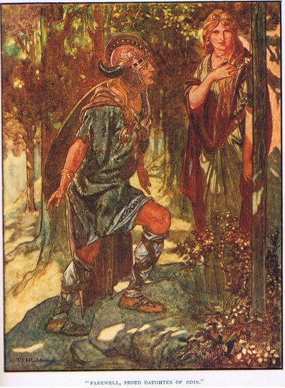 Farvel, Odins stolte datter (litografi) af Thomas Heath Robinson