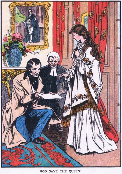 "God save the Queen" (farvelitografi) af Thomas Heath Robinson