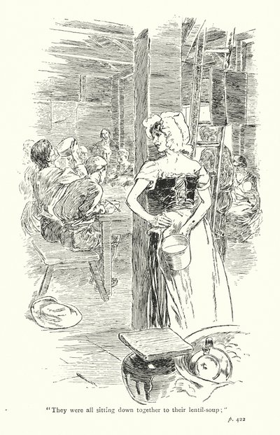 Illustration til A Sentimental Journey af Laurence Sterne (litografi) af Thomas Heath Robinson