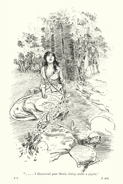 Illustration til A Sentimental Journey af Laurence Sterne (litografi) af Thomas Heath Robinson