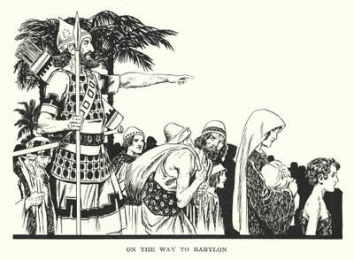 På vej til Babylon (litografi) af Thomas Heath Robinson