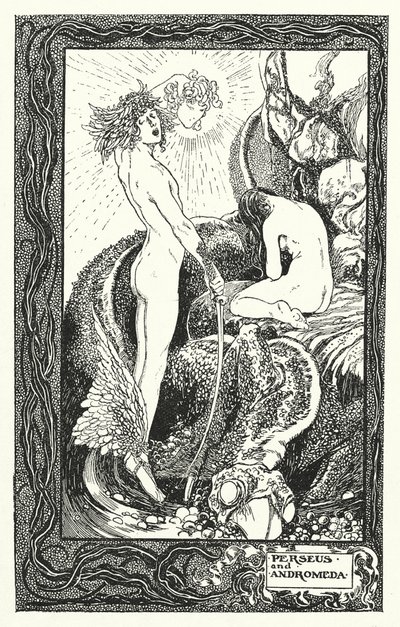 Perseus og Andromeda (litografi) af Thomas Heath Robinson