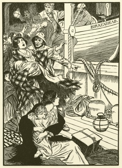 Saving the Women and Children (gravering) af Thomas Heath Robinson