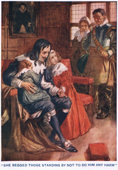 Hun bad dem, der stod ved siden af, om ikke at gøre ham noget. af Thomas Heath Robinson