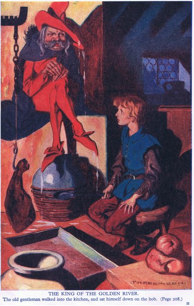 Kongen af den gyldne flod (farvelitografi) af Thomas Heath Robinson