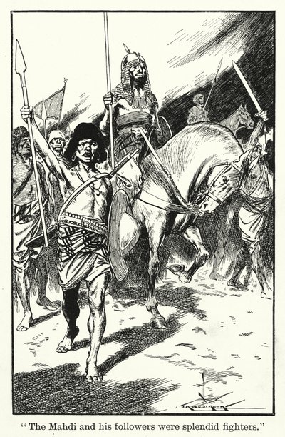 "Mahdi og hans tilhængere var fantastiske krigere" (litografi) af Thomas Heath Robinson