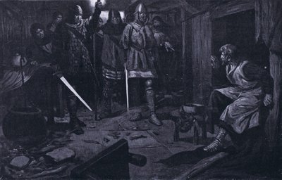 Tilfangetagelsen af William Wallace AD1305 (litografi) af Thomas Heath Robinson