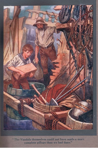 Vandalerne selv kunne ikke have lavet en mere komplet plyndring, end vi havde gjort (farvelitografi). af Thomas Heath Robinson