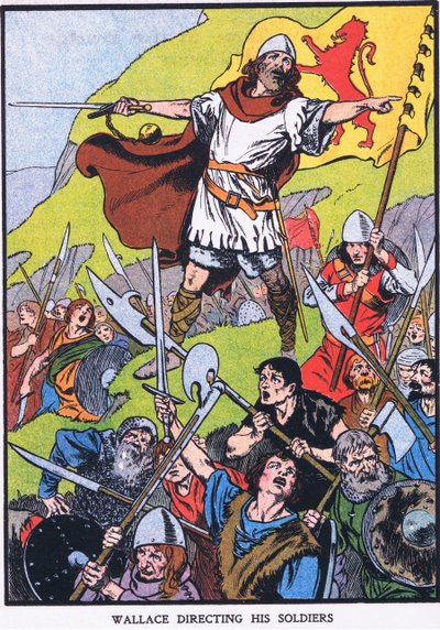 Wallace dirigerer sine soldater (farvelitografi) af Thomas Heath Robinson