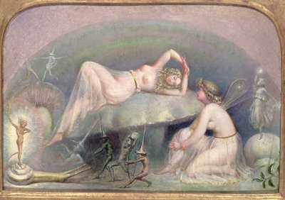 Fe hviler på en svamp, ca. 1860 af Thomas Heatherley
