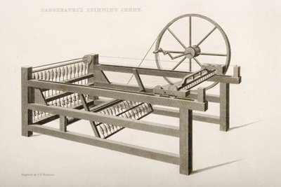 Spinning Jenny, opfundet af James Hargreaves i 1764, 1835 af Thomas Henry Nicholson
