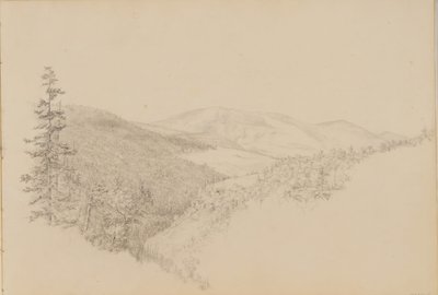 Kauterskill Clove fra Sketchbook of Landscape and Animal Subjects, ca. 1860-64. af Thomas Hewes Hinckley