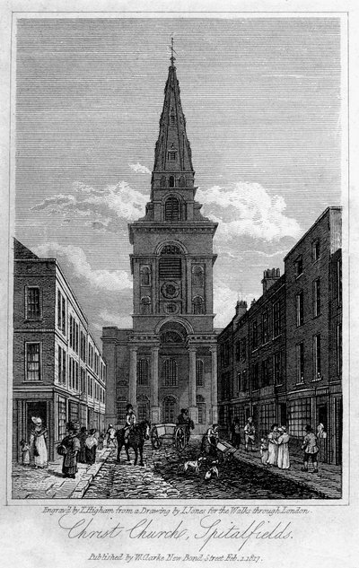 Christ Church, Spitalfields, London, 1817. af Thomas Higham