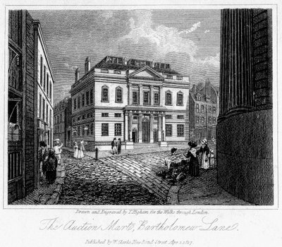The Auction Mart, Bartholomew Lane, City of London, 1817. af Thomas Higham
