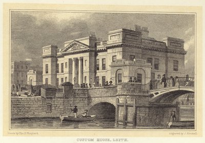 Custom House, Leith (gravering) af Thomas Hosmer (after) Shepherd